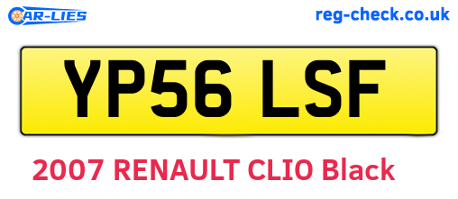 YP56LSF are the vehicle registration plates.