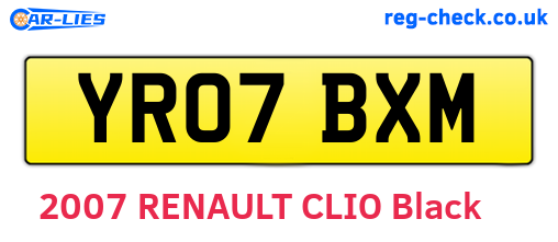 YR07BXM are the vehicle registration plates.