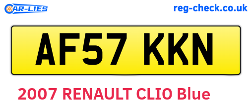 AF57KKN are the vehicle registration plates.