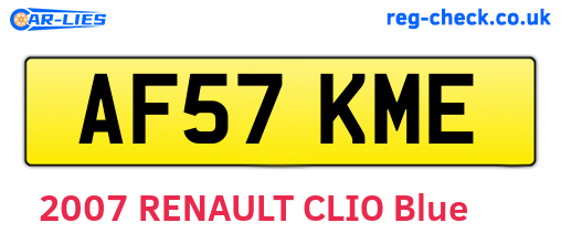 AF57KME are the vehicle registration plates.