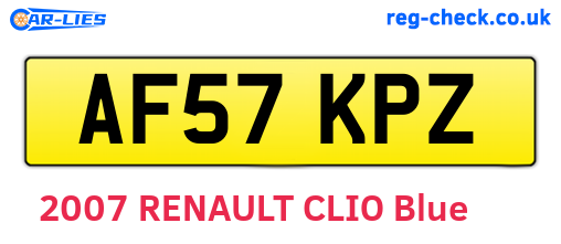 AF57KPZ are the vehicle registration plates.