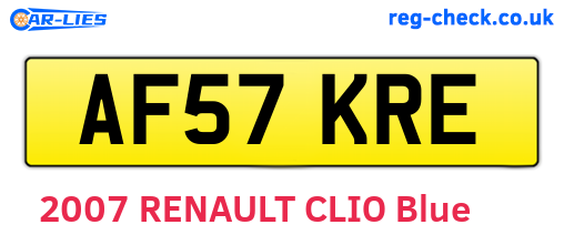 AF57KRE are the vehicle registration plates.