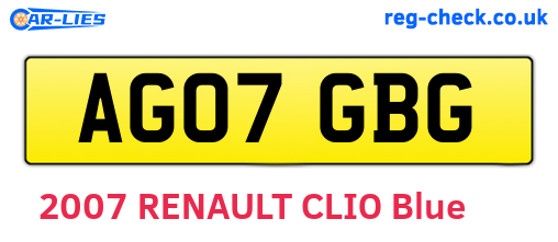 AG07GBG are the vehicle registration plates.