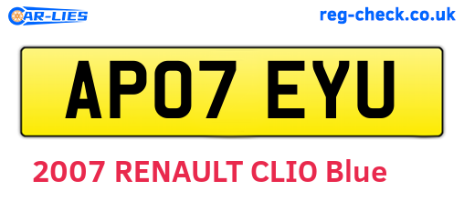 AP07EYU are the vehicle registration plates.