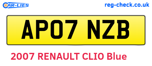 AP07NZB are the vehicle registration plates.