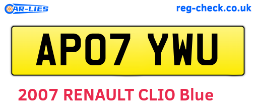AP07YWU are the vehicle registration plates.