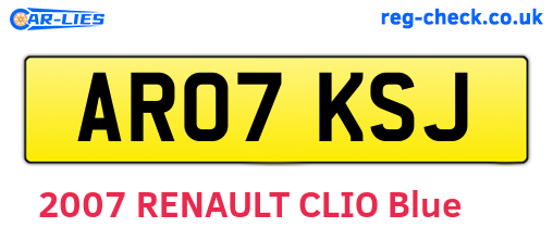 AR07KSJ are the vehicle registration plates.