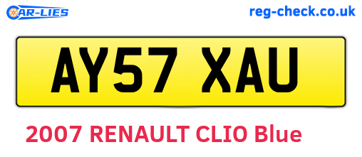 AY57XAU are the vehicle registration plates.