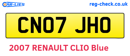 CN07JHO are the vehicle registration plates.