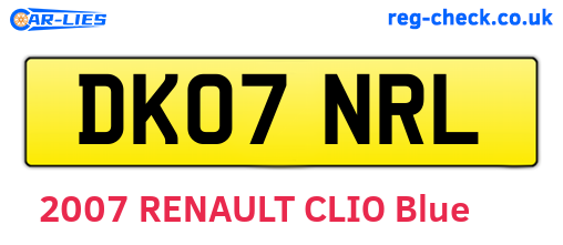 DK07NRL are the vehicle registration plates.
