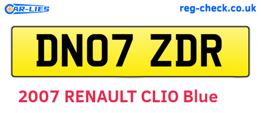 DN07ZDR are the vehicle registration plates.