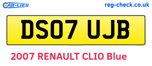 DS07UJB are the vehicle registration plates.