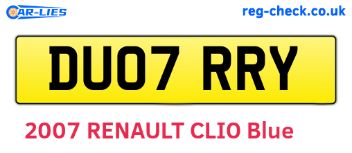DU07RRY are the vehicle registration plates.