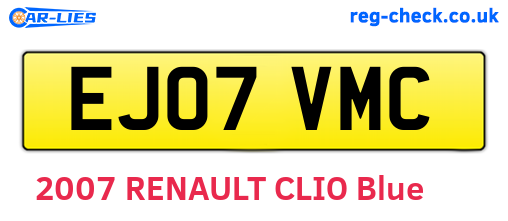EJ07VMC are the vehicle registration plates.