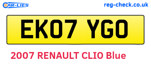 EK07YGO are the vehicle registration plates.