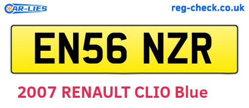 EN56NZR are the vehicle registration plates.