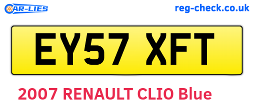 EY57XFT are the vehicle registration plates.