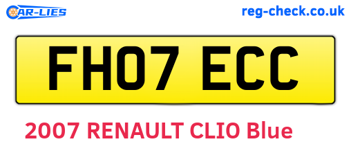 FH07ECC are the vehicle registration plates.