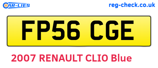 FP56CGE are the vehicle registration plates.