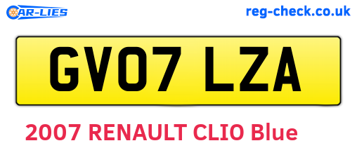 GV07LZA are the vehicle registration plates.