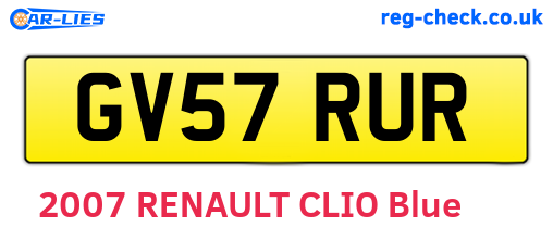 GV57RUR are the vehicle registration plates.