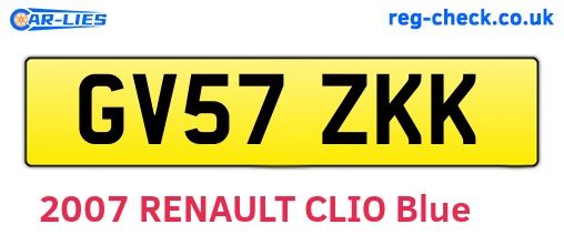 GV57ZKK are the vehicle registration plates.