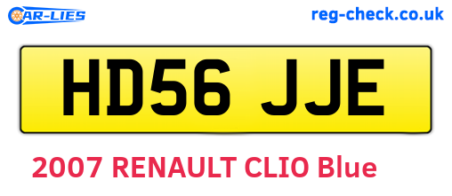 HD56JJE are the vehicle registration plates.