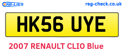 HK56UYE are the vehicle registration plates.