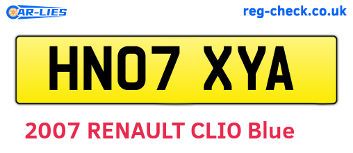 HN07XYA are the vehicle registration plates.
