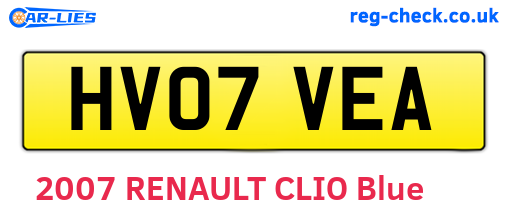HV07VEA are the vehicle registration plates.