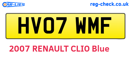 HV07WMF are the vehicle registration plates.