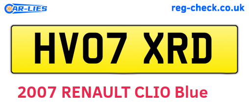 HV07XRD are the vehicle registration plates.