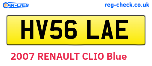 HV56LAE are the vehicle registration plates.