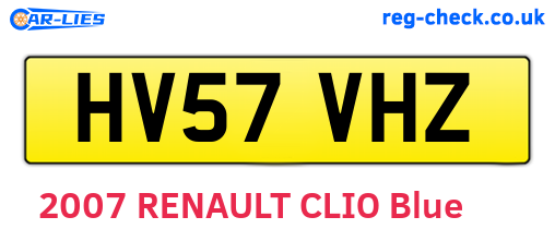 HV57VHZ are the vehicle registration plates.