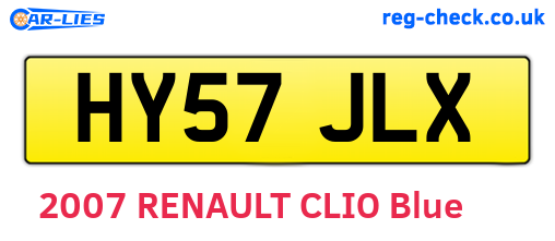 HY57JLX are the vehicle registration plates.