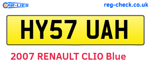 HY57UAH are the vehicle registration plates.