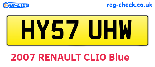HY57UHW are the vehicle registration plates.