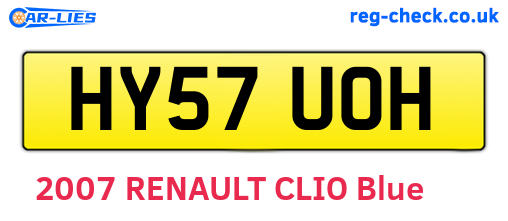 HY57UOH are the vehicle registration plates.