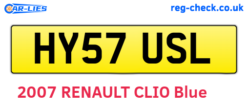 HY57USL are the vehicle registration plates.