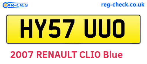 HY57UUO are the vehicle registration plates.