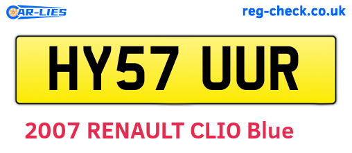 HY57UUR are the vehicle registration plates.
