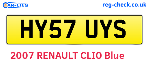 HY57UYS are the vehicle registration plates.