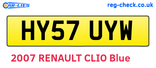 HY57UYW are the vehicle registration plates.