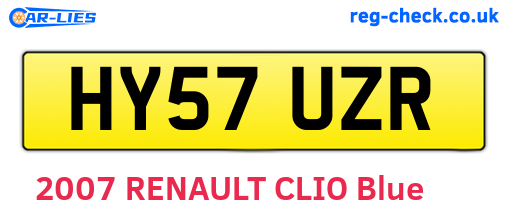 HY57UZR are the vehicle registration plates.
