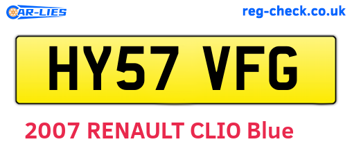 HY57VFG are the vehicle registration plates.