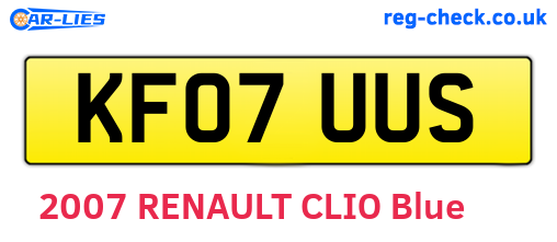 KF07UUS are the vehicle registration plates.