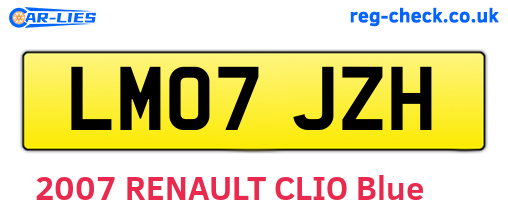 LM07JZH are the vehicle registration plates.