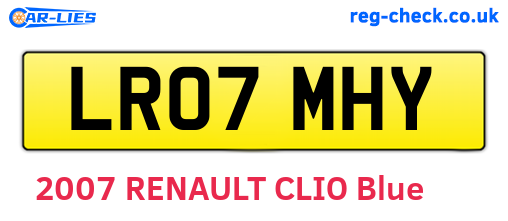 LR07MHY are the vehicle registration plates.