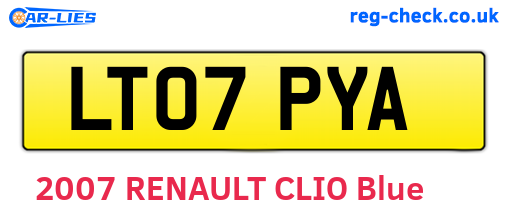 LT07PYA are the vehicle registration plates.