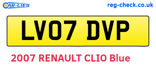 LV07DVP are the vehicle registration plates.
